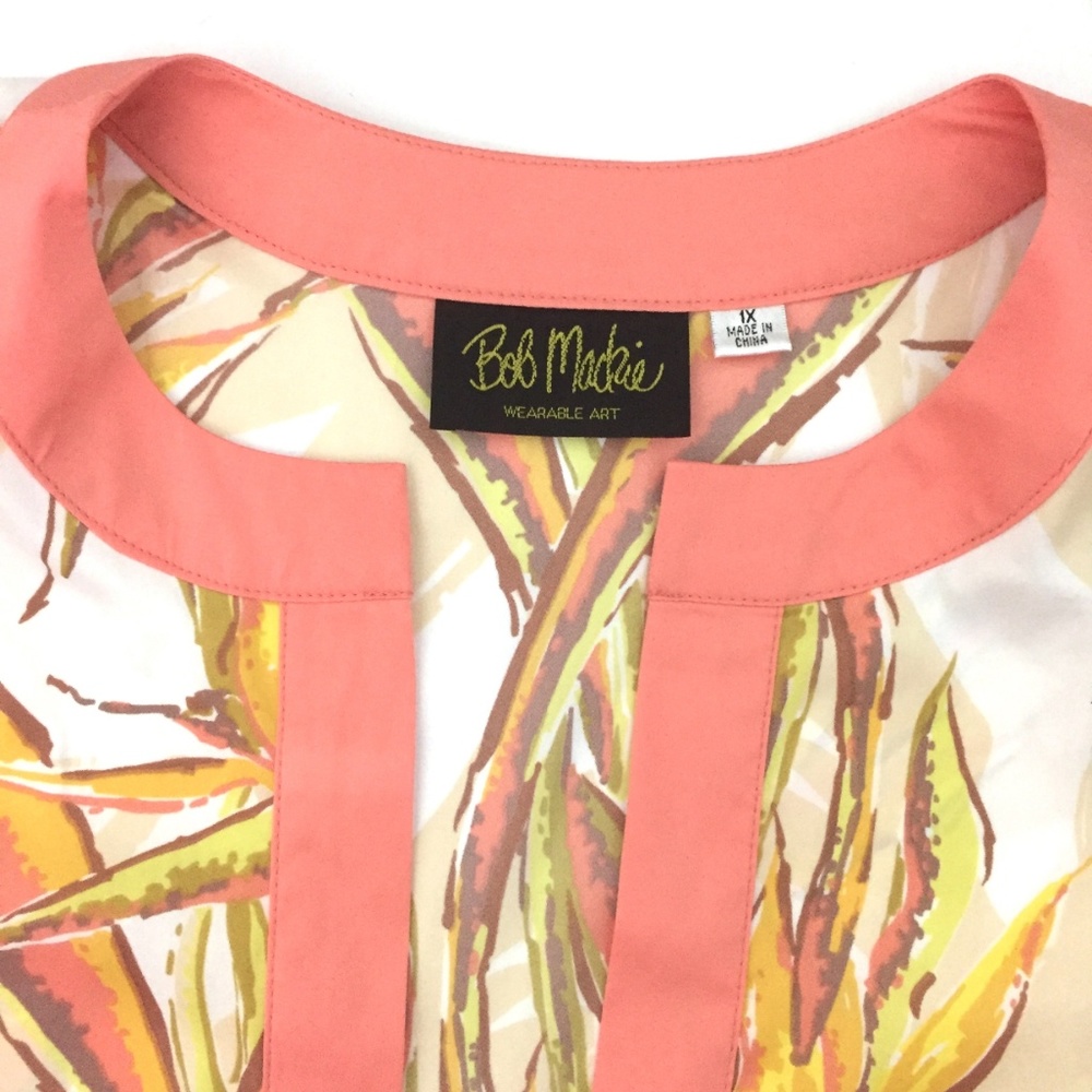 Bob Mackie Crepe De Chine Paradise Print Cardigan